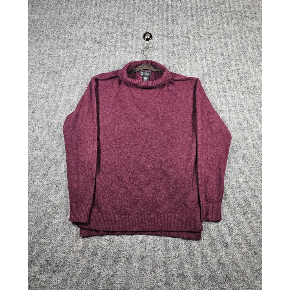 BLOOMINGDALES Size‎ S 100% Cashmere 2-Ply Ribbed Mockneck Sweater Burgundy NWT